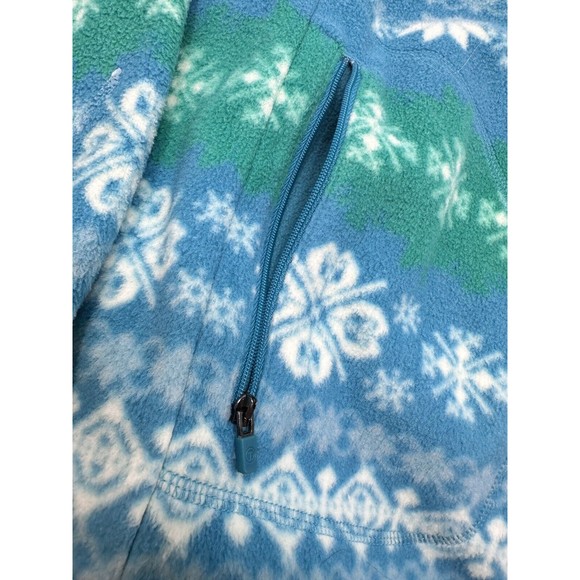 Talbots Blue‎ Fleece Patterned Jacket, Size L - Picture 9 of 11